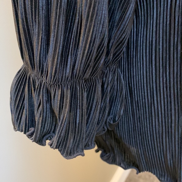 HALOGEN plisse pleated lettuce hem dolman sleeves beautiful condition Nordstrom - Picture 4 of 8